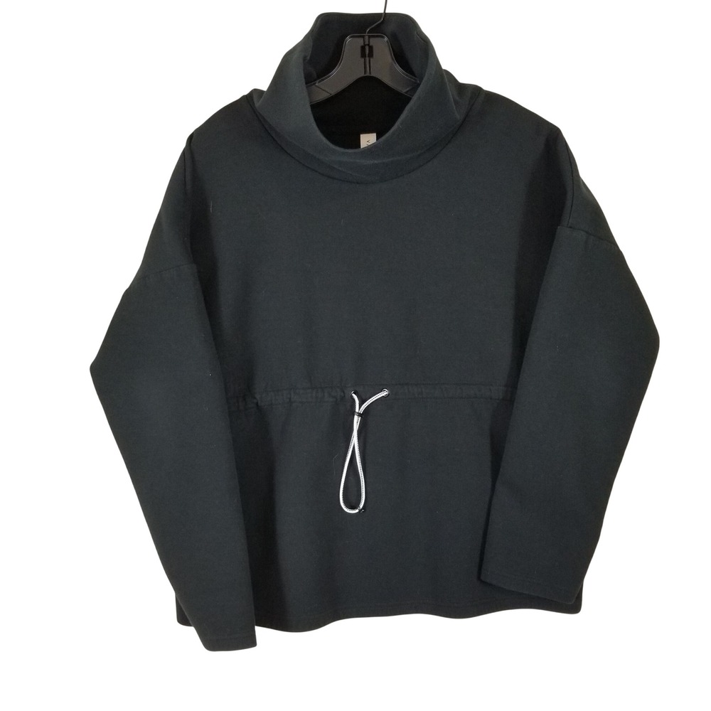 Varley Womens Black Funnel Neck Drawstring Waist Sweatshirt Pullover Top Size S